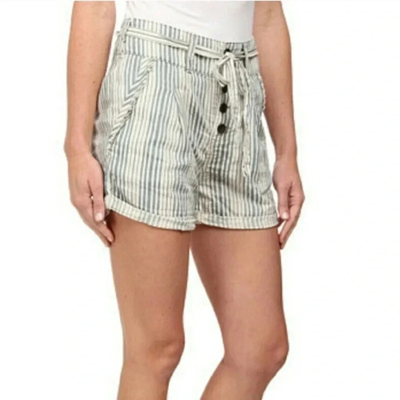 Free People High Waisted Striped Shorts- 4 - Picture 2 of 10